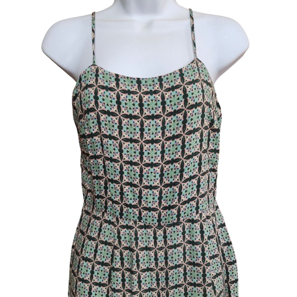 Farm Rio Women’s XS Petite Honolulu Floral Geometric Print Viscose Jumpsuit Adju - Picture 5 of 13